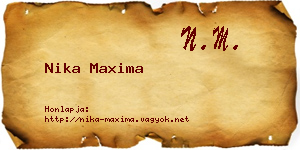 Nika Maxima névjegykártya